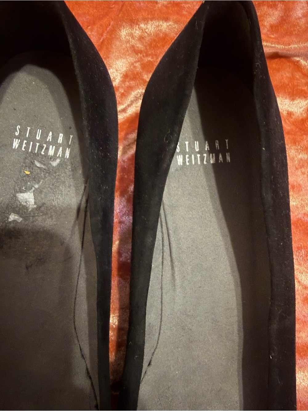 Stuart Weitzman Beaudelair Bow Black Suede Ballet Wedge  with Silver Buckle - 10 - Picture 2 of 7